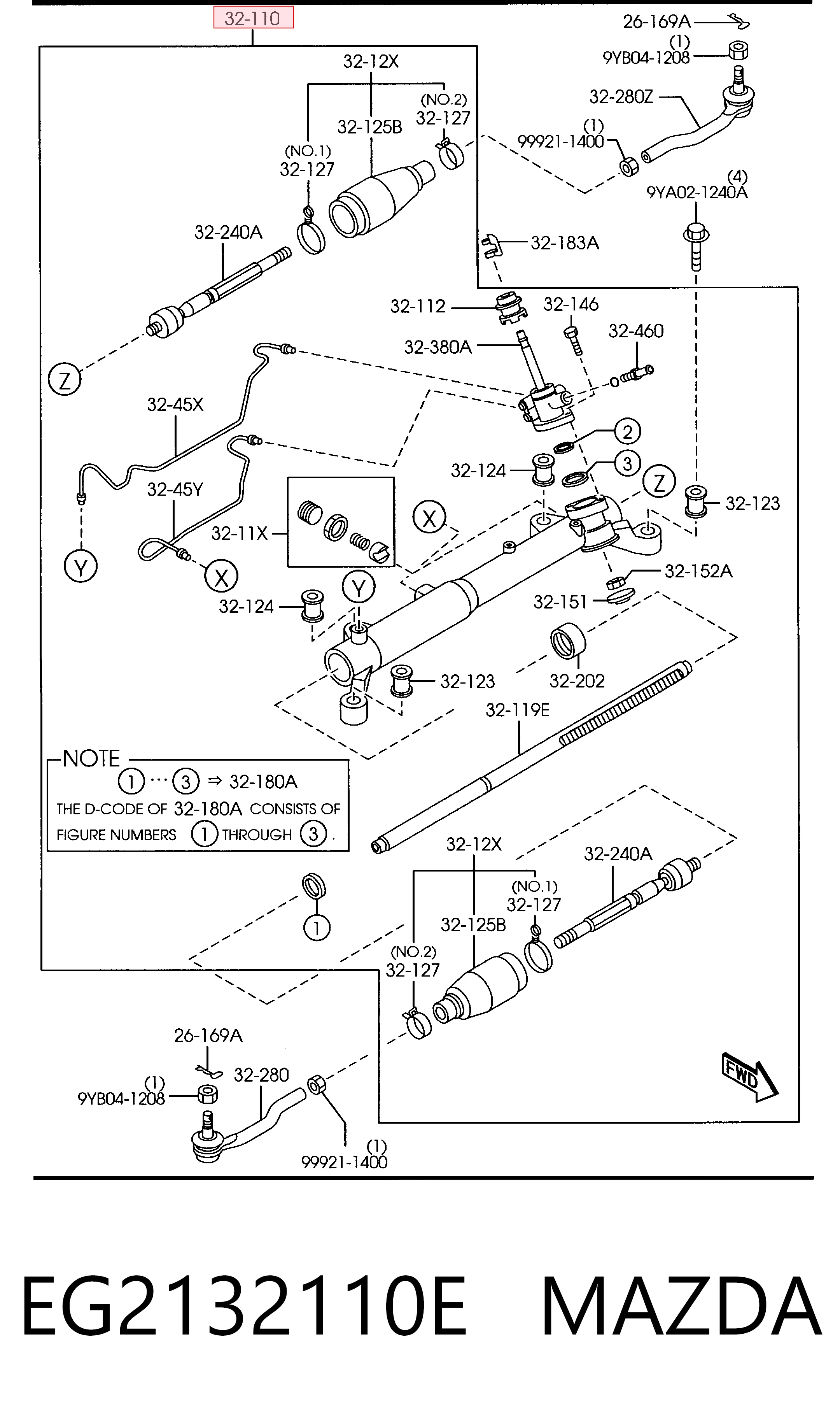 Cremalheira da direção Mazda CX-7  ER