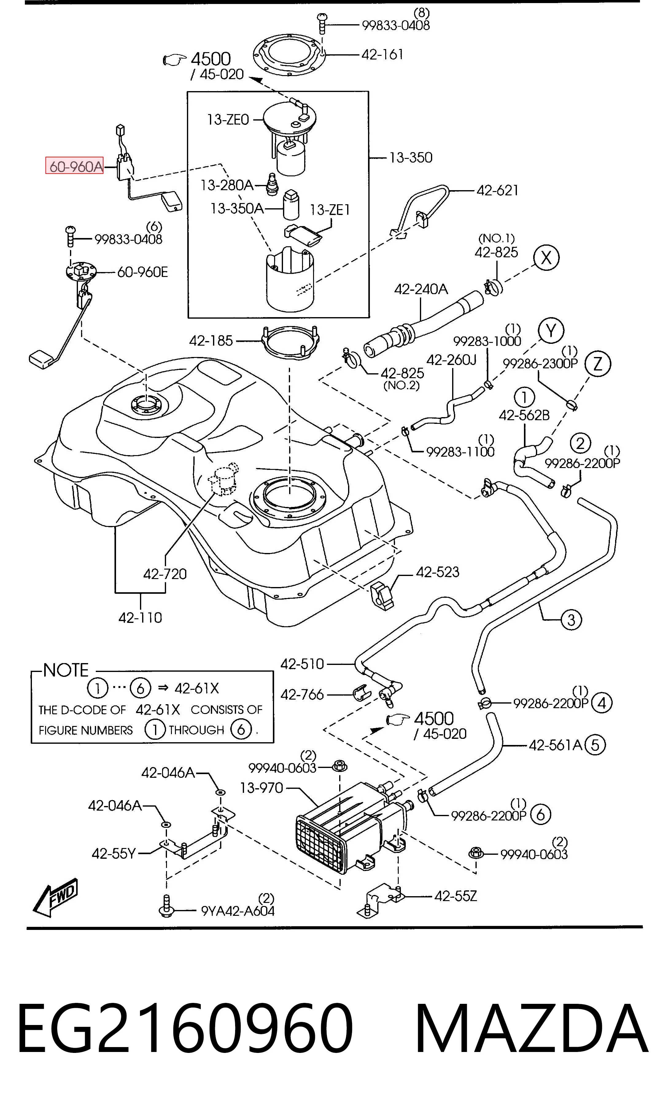 Sensor do nível de combustível no tanque Mazda CX-7  ER ao melhor preço