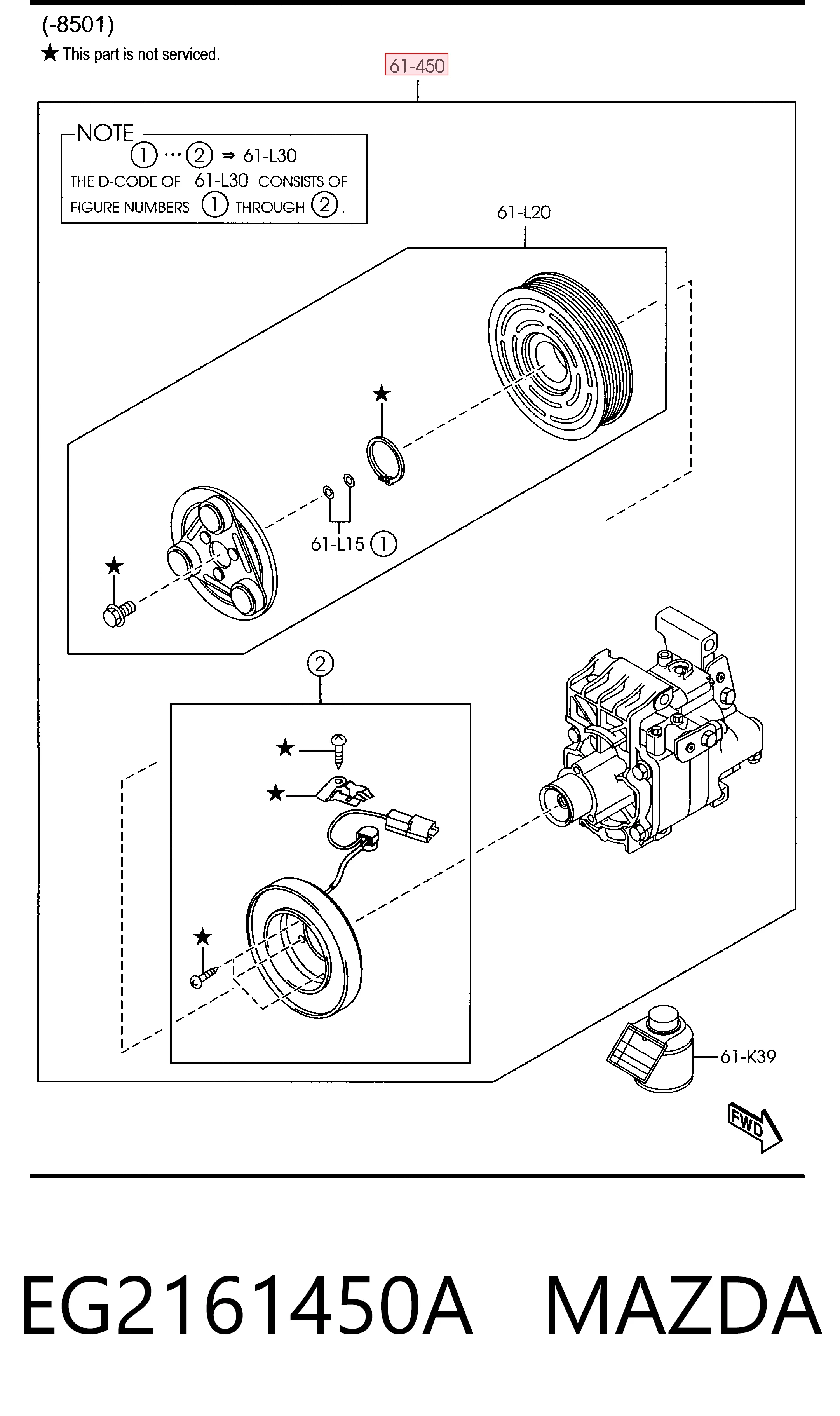 EG2161450A Mazda Compressor de aparelho de ar condicionado