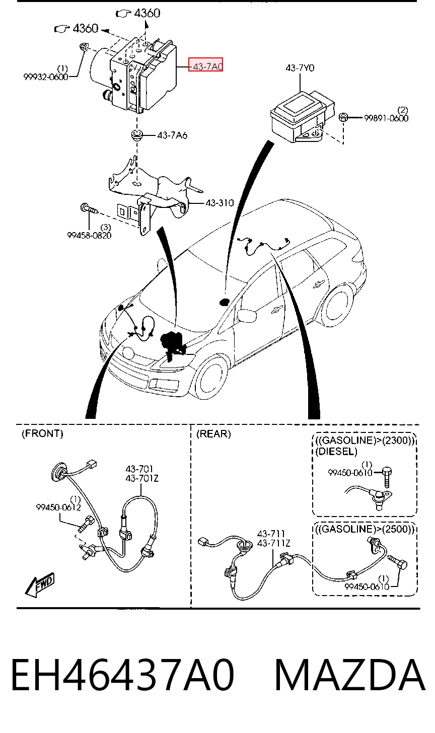 Unidade hidráulico de controlo ABS Mazda CX-7  ER