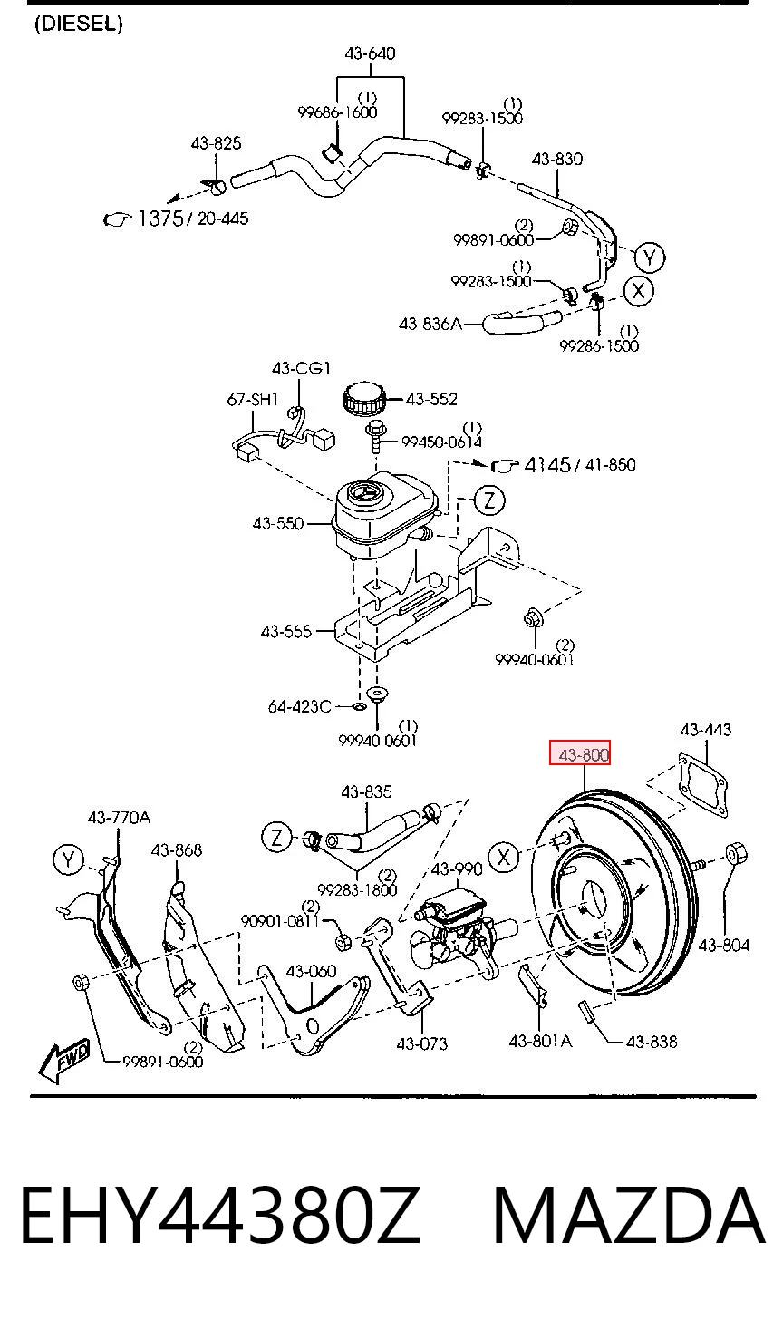 Reforçador dos freios a vácuo para Mazda CX-7  ER