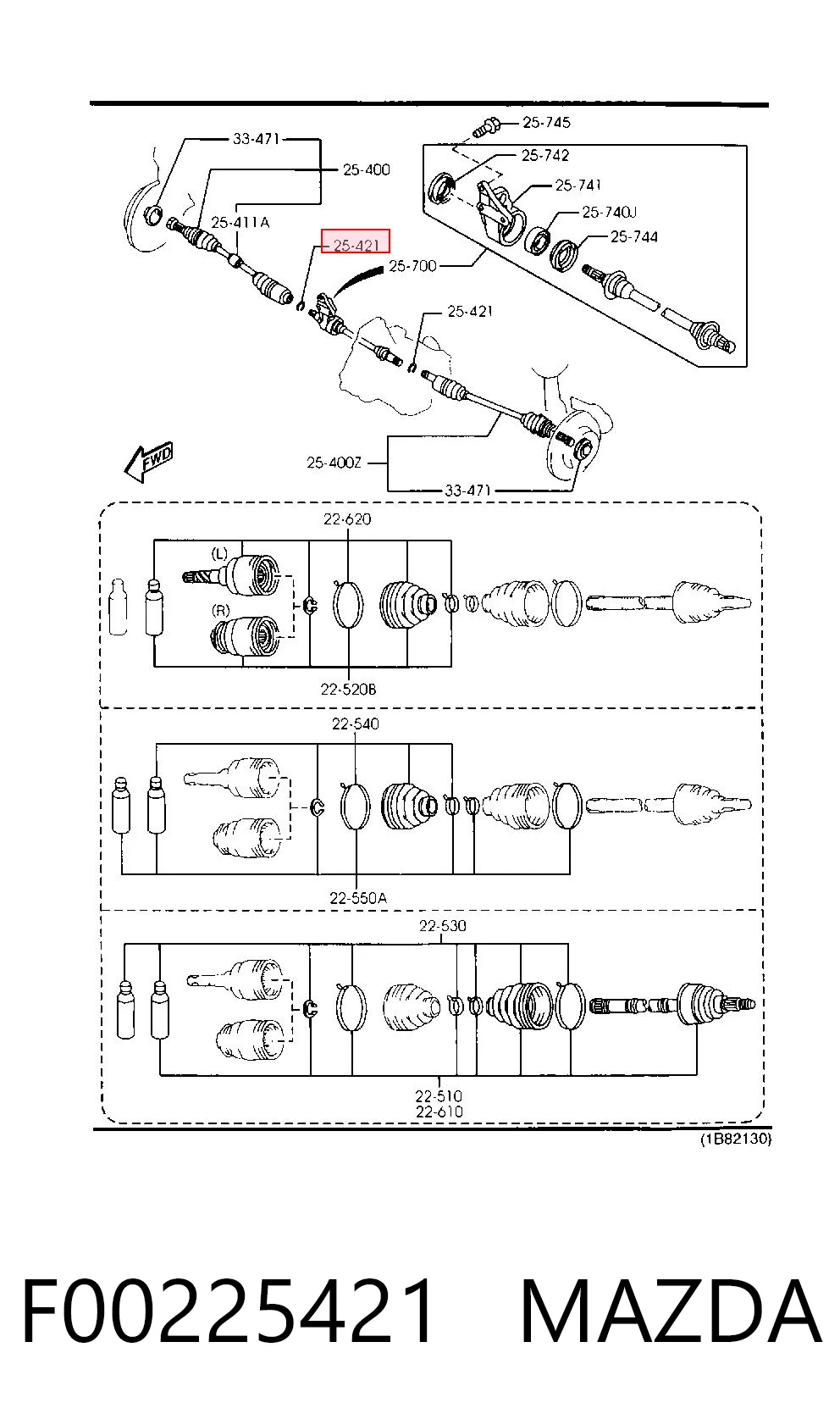 Junta homocinética externa dianteira para Mazda 626 GD