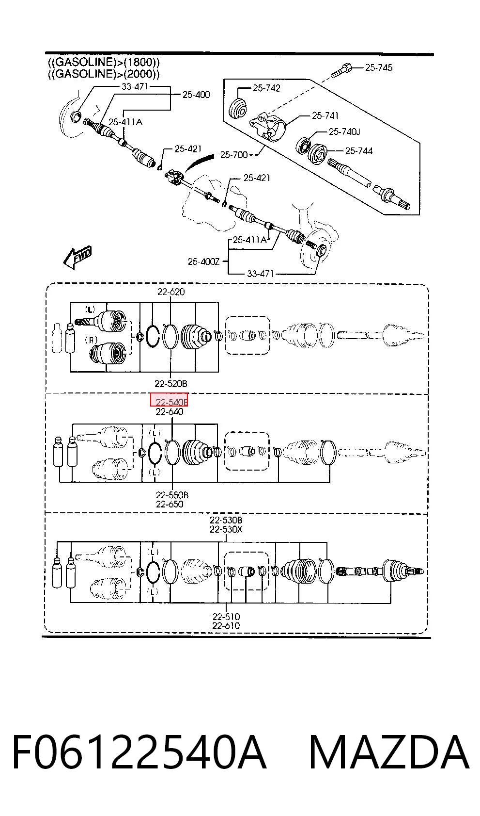 Bota de proteção interna de junta homocinética do semieixo dianteiro para Mitsubishi Lancer C6A, C7A