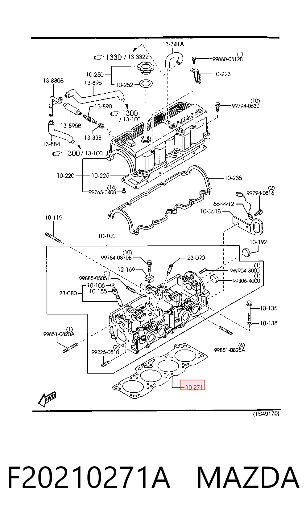 Vedante de cabeça de motor (CBC) Hyundai/Kia 0K90010271 preço, a partir de 20,21 USD