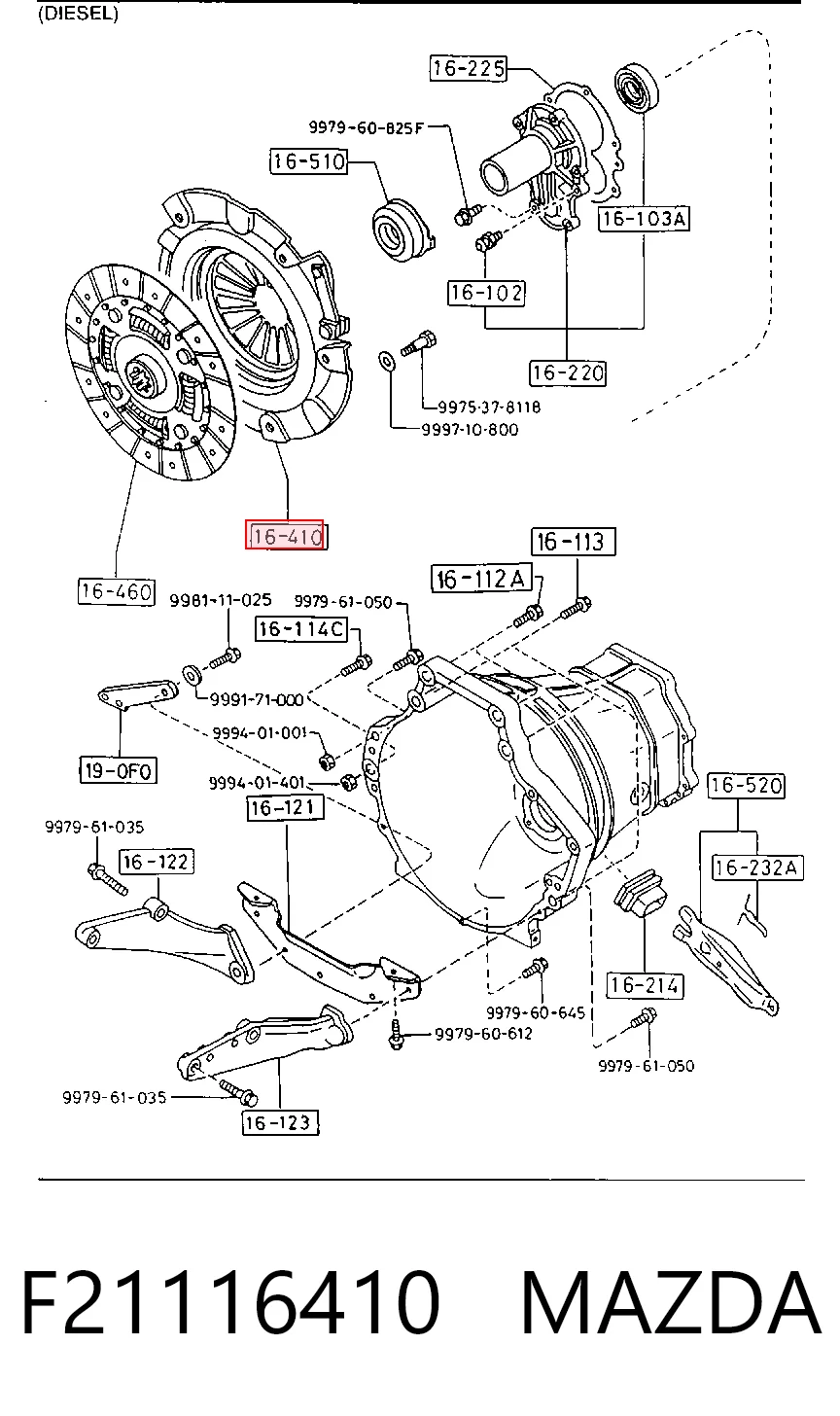 Cesta de embraiagem Mazda 626 III GD