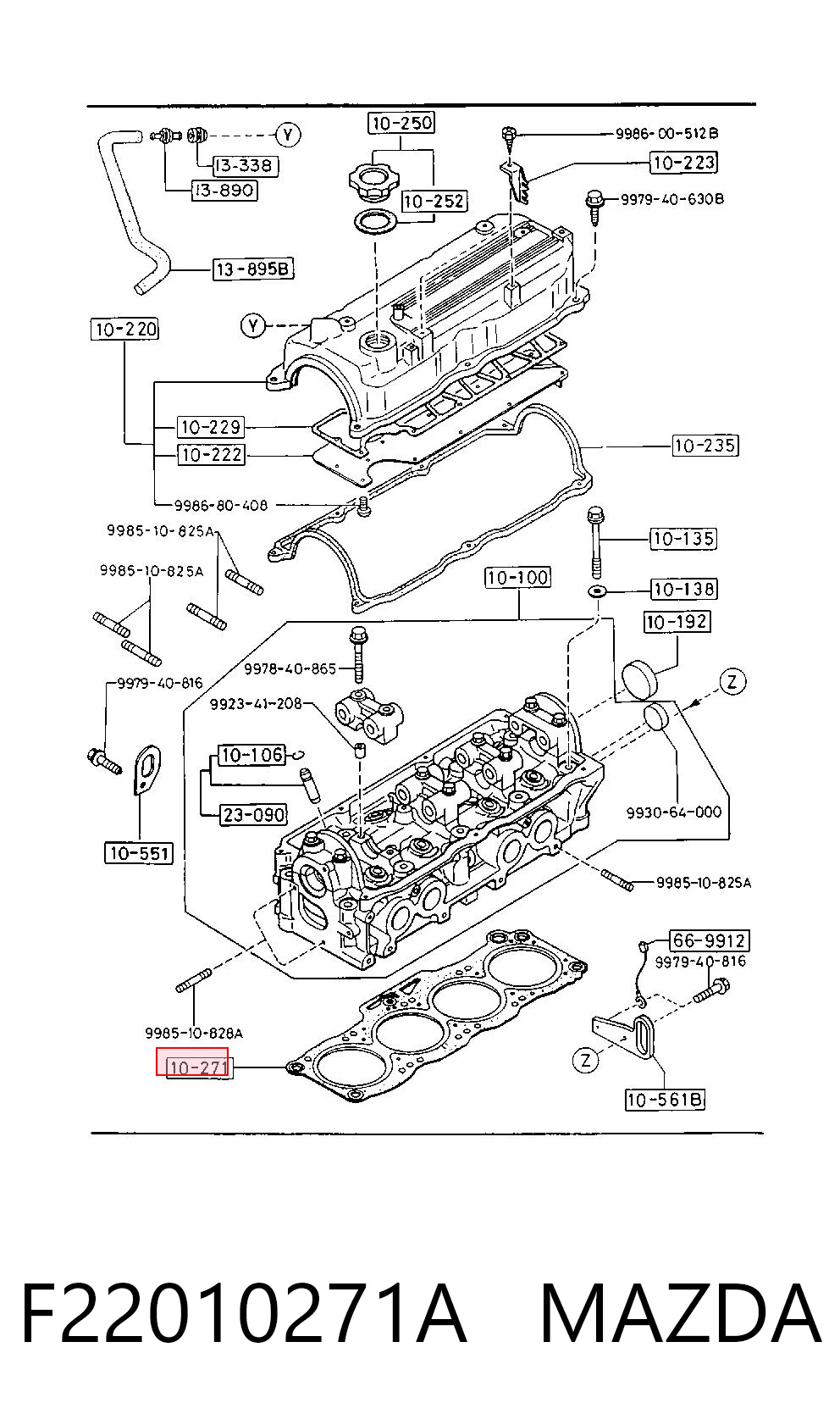 Vedante de cabeça de motor (CBC) Hyundai/Kia 0K90010271 preço, a partir de 12,72 USD