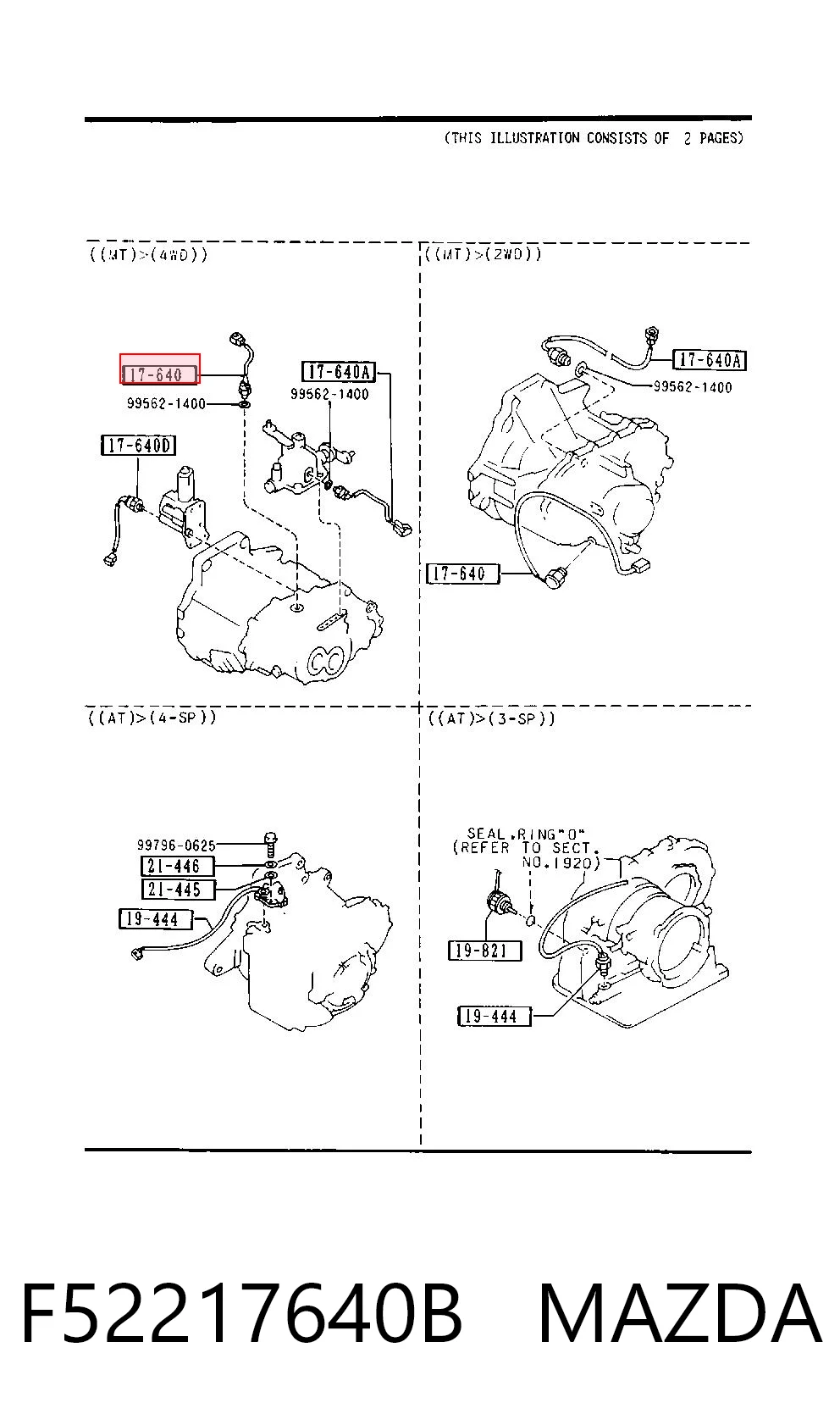  Sensor de ativação das luzes de marcha à ré Mazda 626 IV sedan (GE) (1992 - 1997) IV