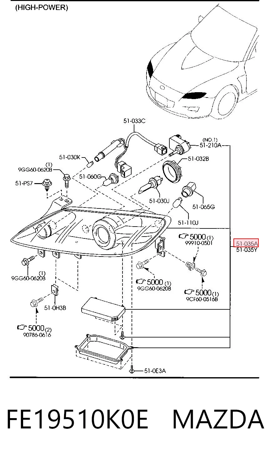 Luz direita para Mazda RX-8 SE