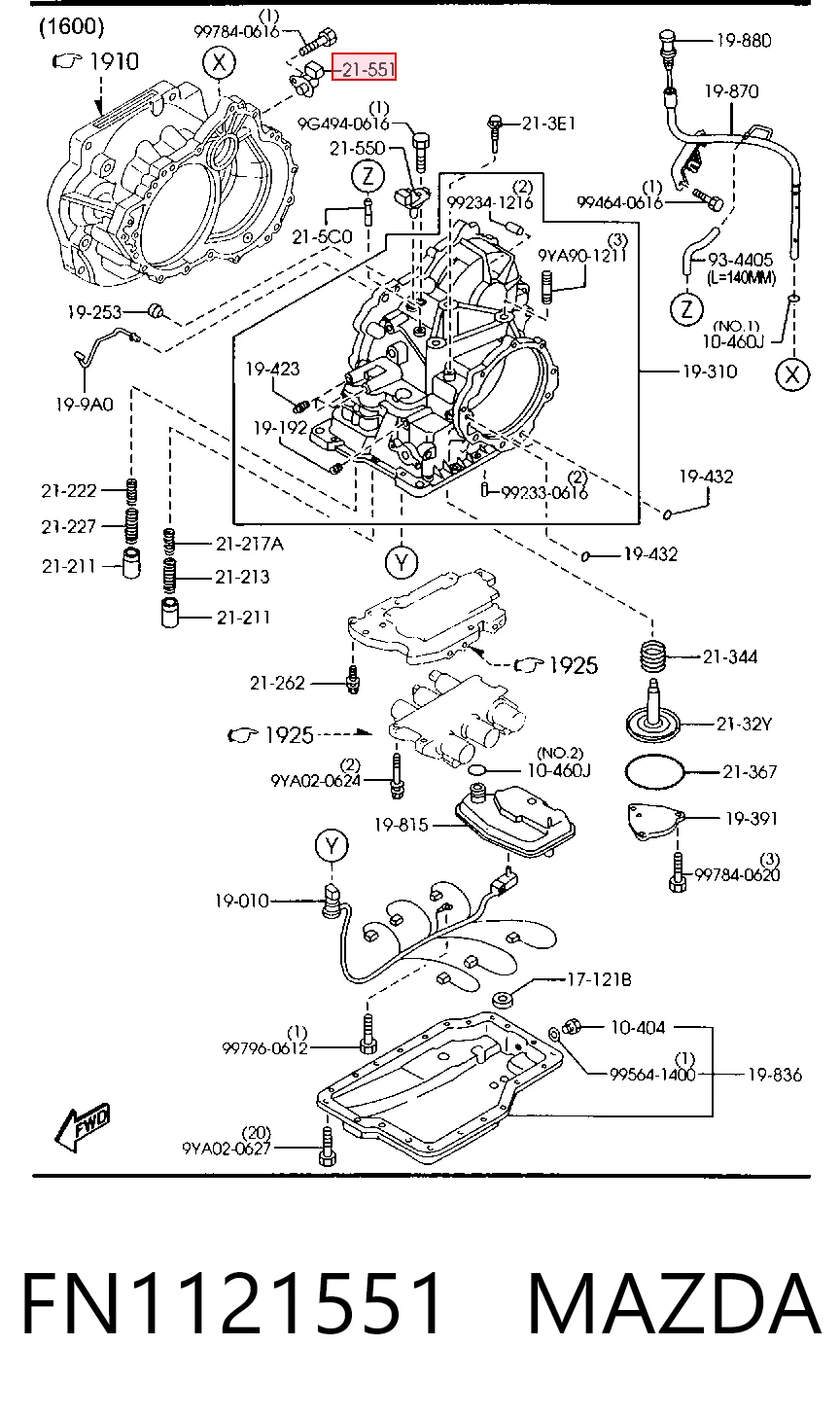 FN1121551 Mazda Sensor de velocidade