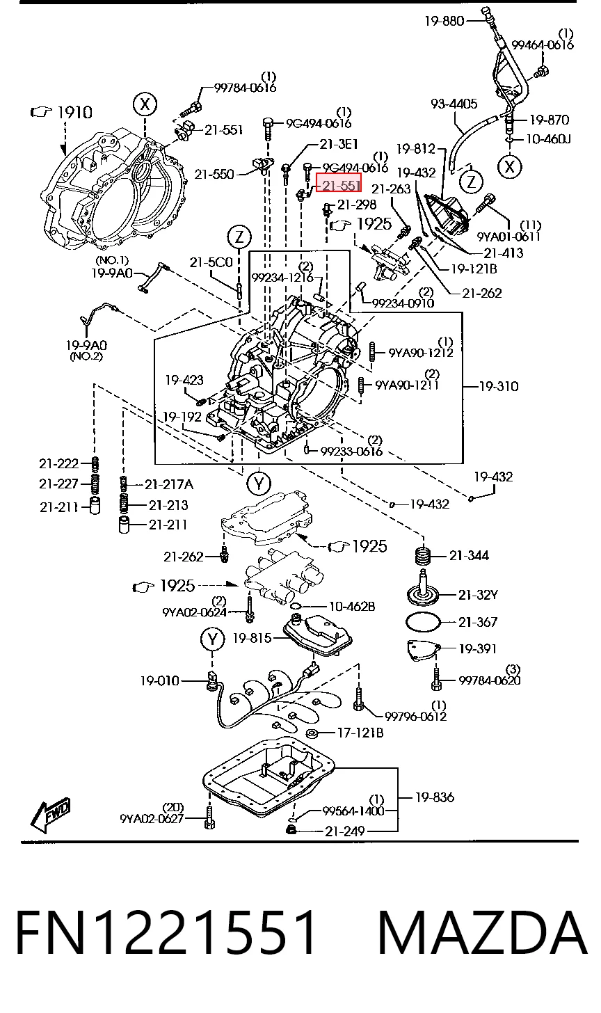 FN1221551 Mazda Sensor de velocidade