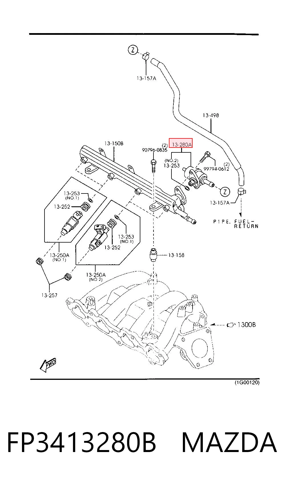 Regulador de pressão de combustível na régua de injectores Mazda 626 V GF ao melhor preço
