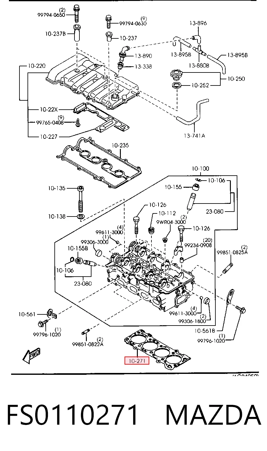 Vedante de cabeça de motor (CBC) para Mazda 626 V GF