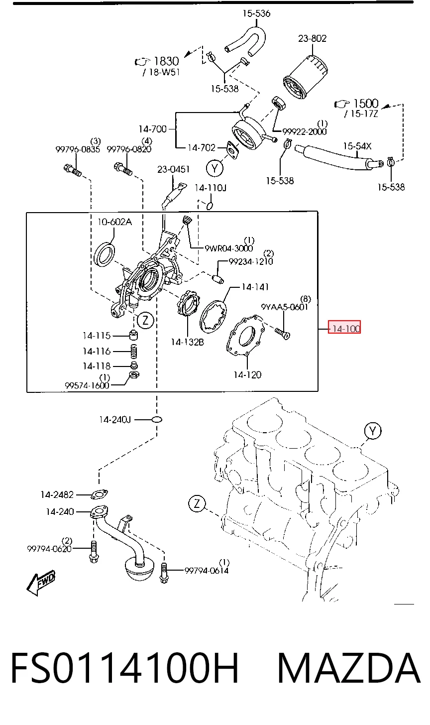 Bomba de óleo para Mazda 626 GE