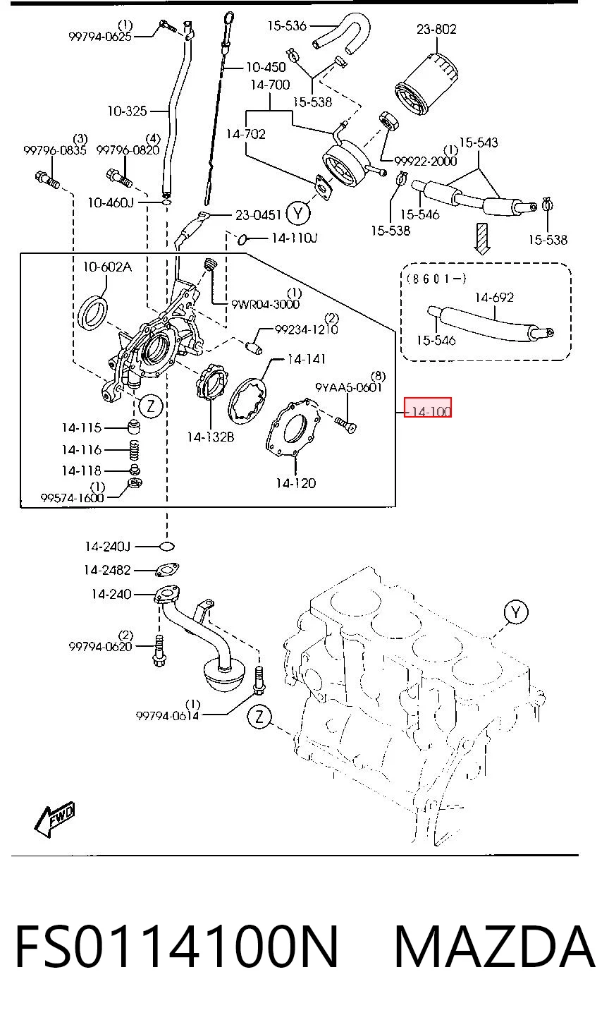Bomba de óleo para Mazda 626 IV GE