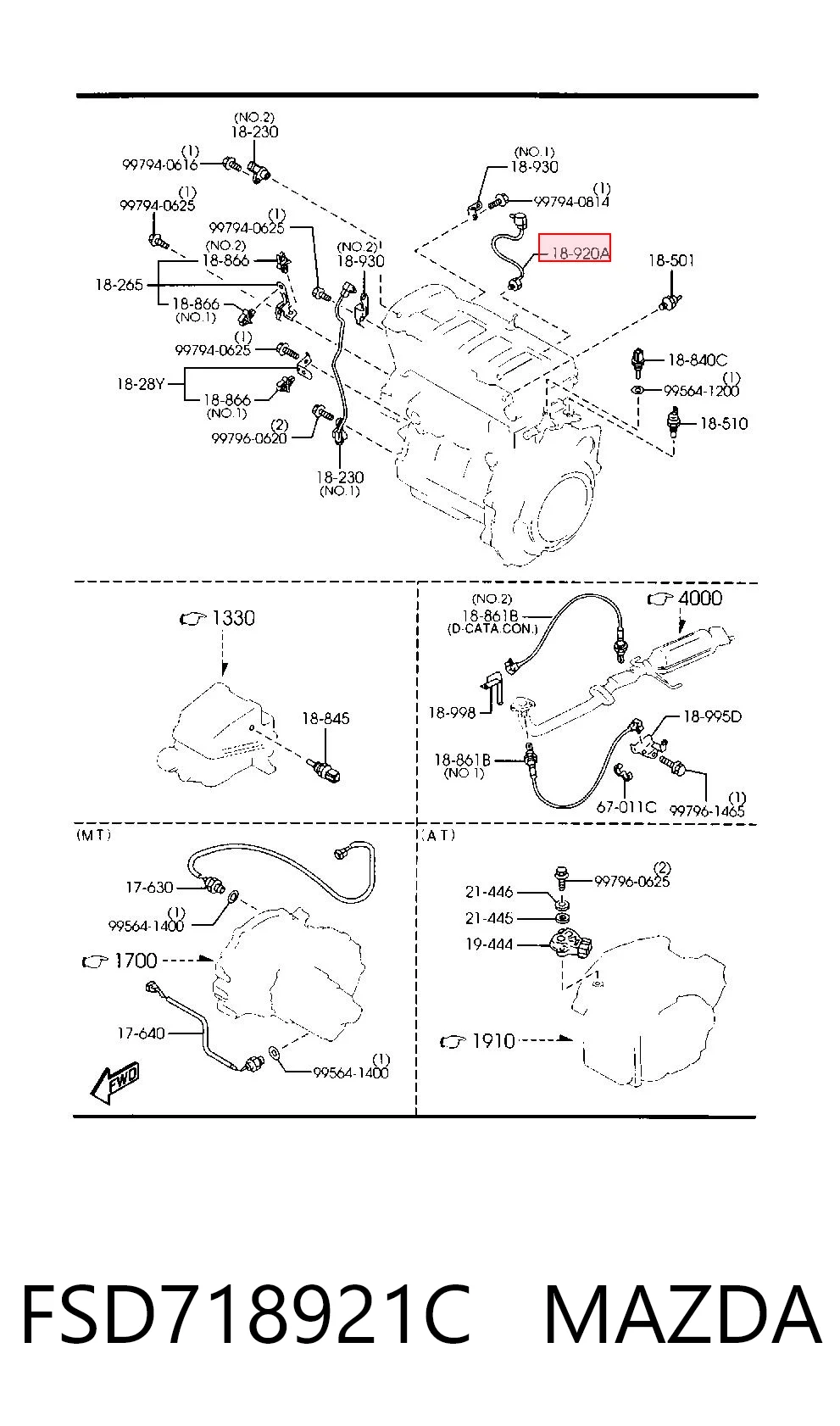 Compre Sensor de detonação Mazda Protege 