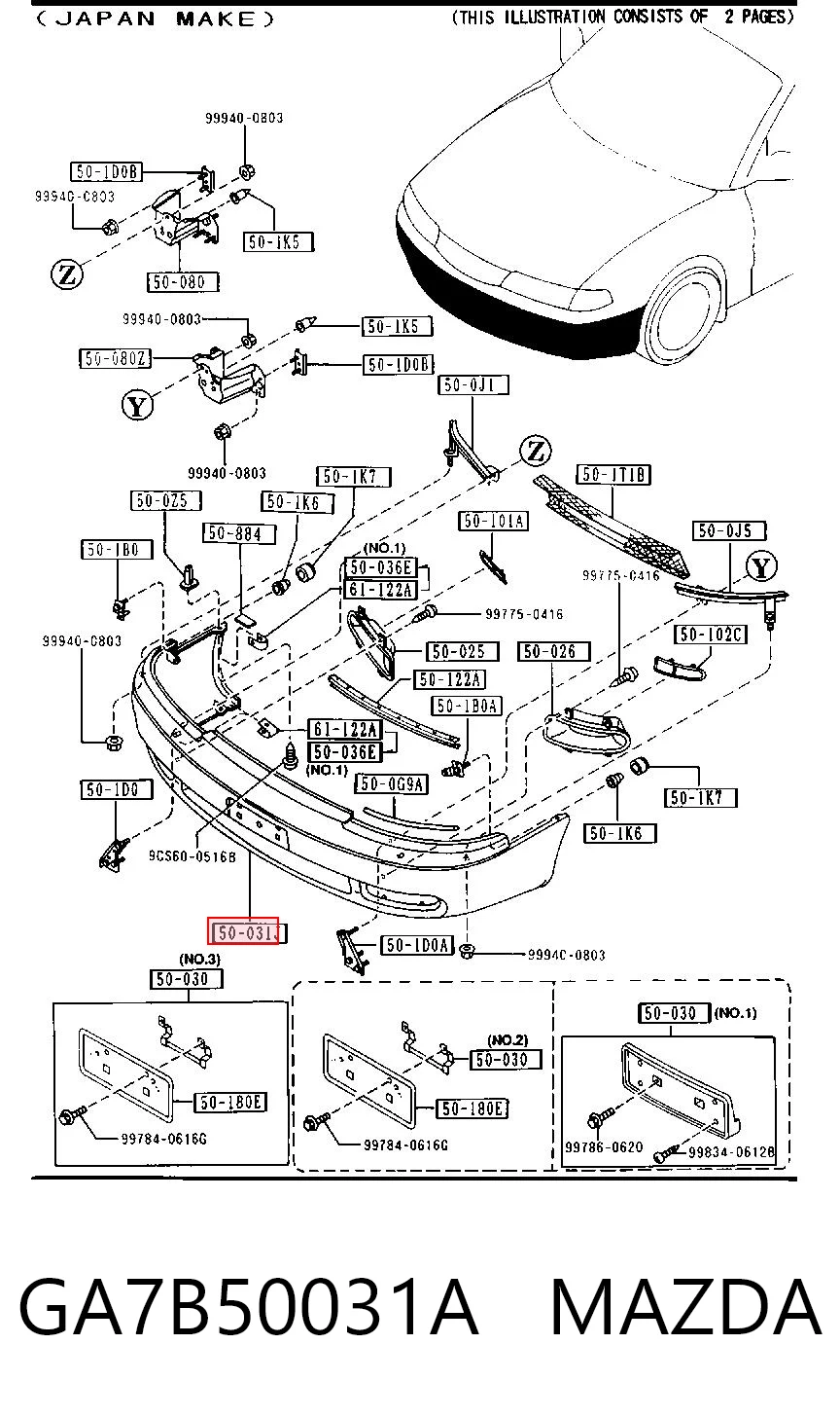 Pára-choque dianteiro para Mazda 626 IV GE