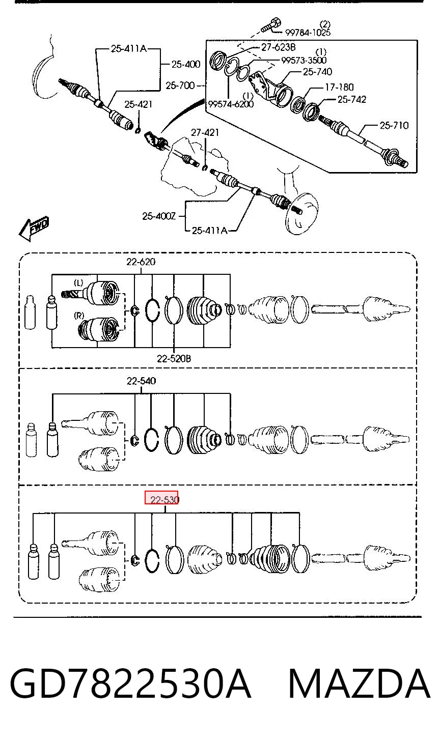 Bota de proteção externa de junta homocinética do semieixo dianteiro para Mazda 6 GH