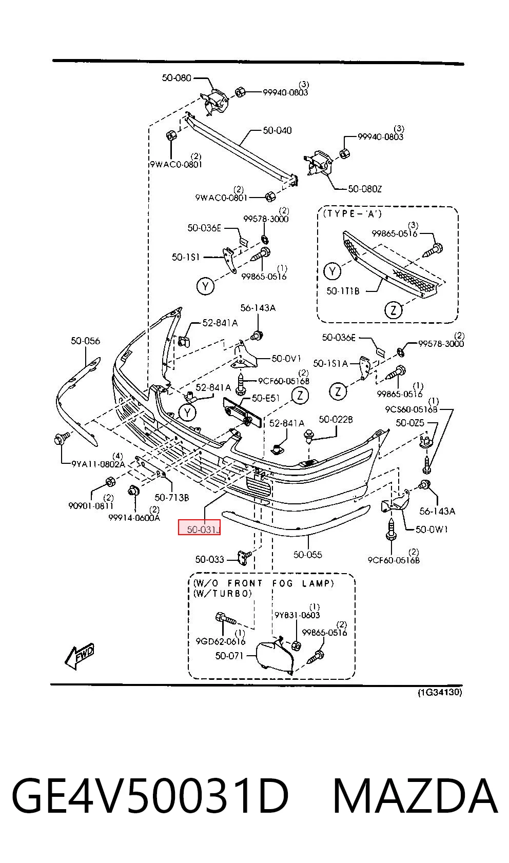 Pára-choque dianteiro para Mazda 626 V GW