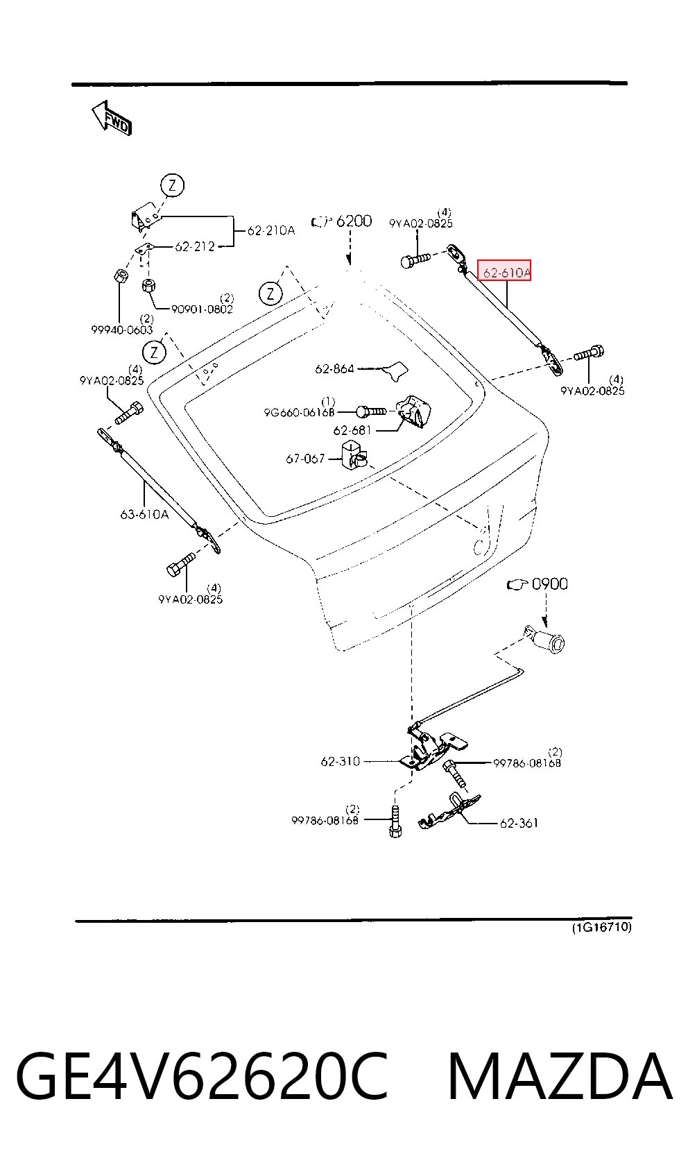 Amortecedor de tampa de porta-malas (de 3ª/5ª porta traseira) Mazda 626 preço, a partir de 20,26 USD