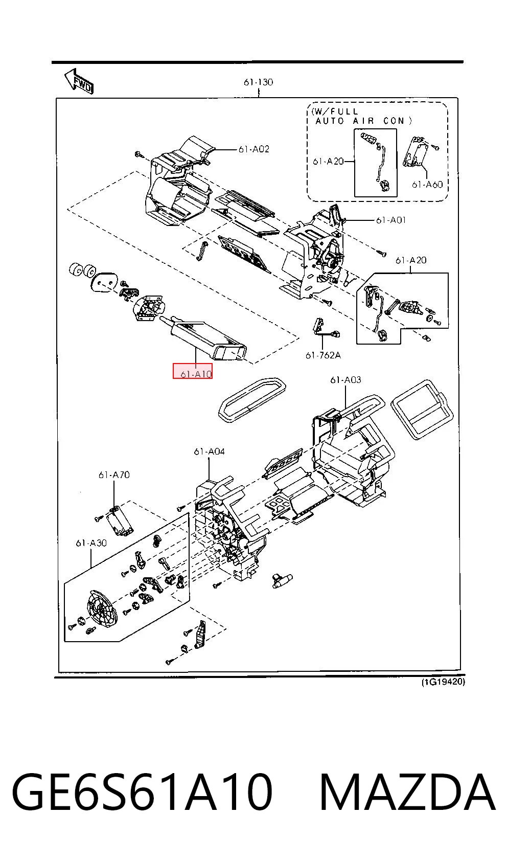 Radiador de forno (de aquecedor) Mazda 626 V GF ao melhor preço