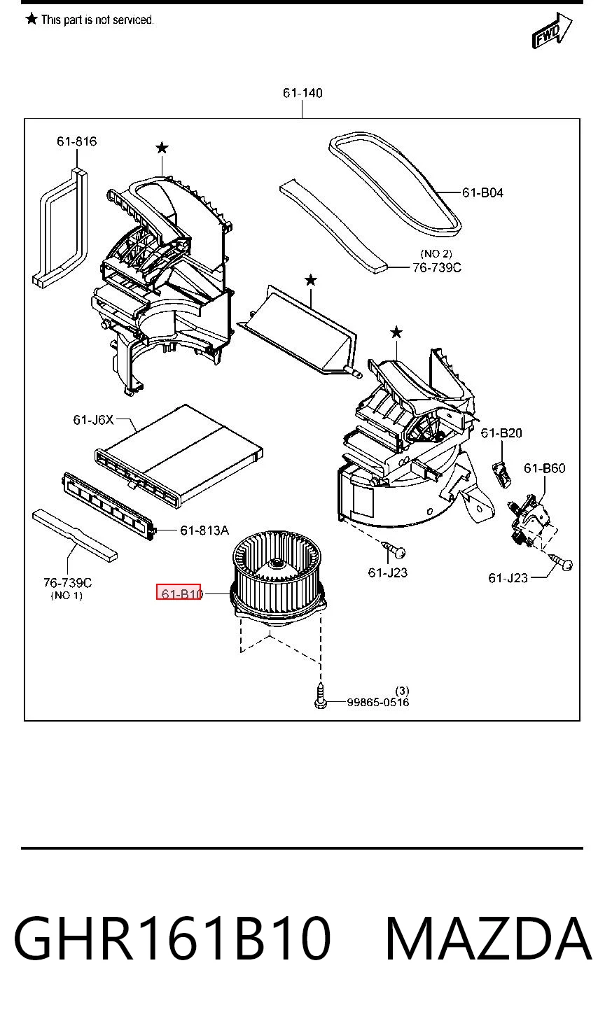 GHR161B10 Mazda Motor de ventilador de forno (de aquecedor de salão)
