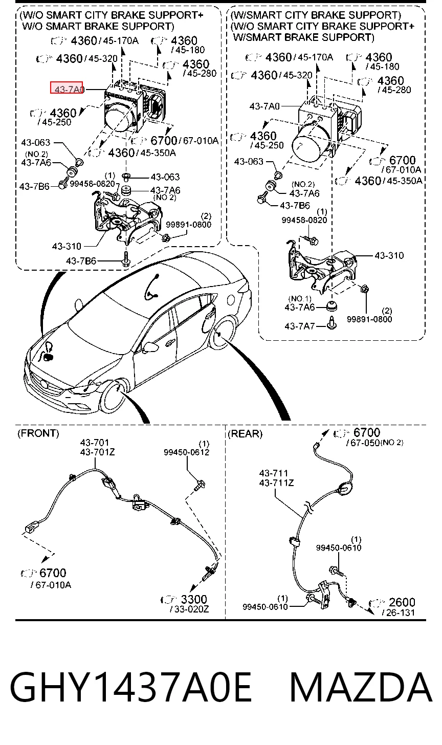 Unidade hidráulico de controlo ABS para Mazda 6 GJ, GL