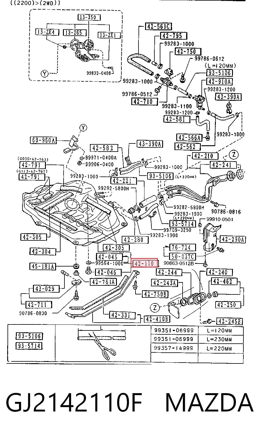 Tanque de combustível para Mazda 626 III GD