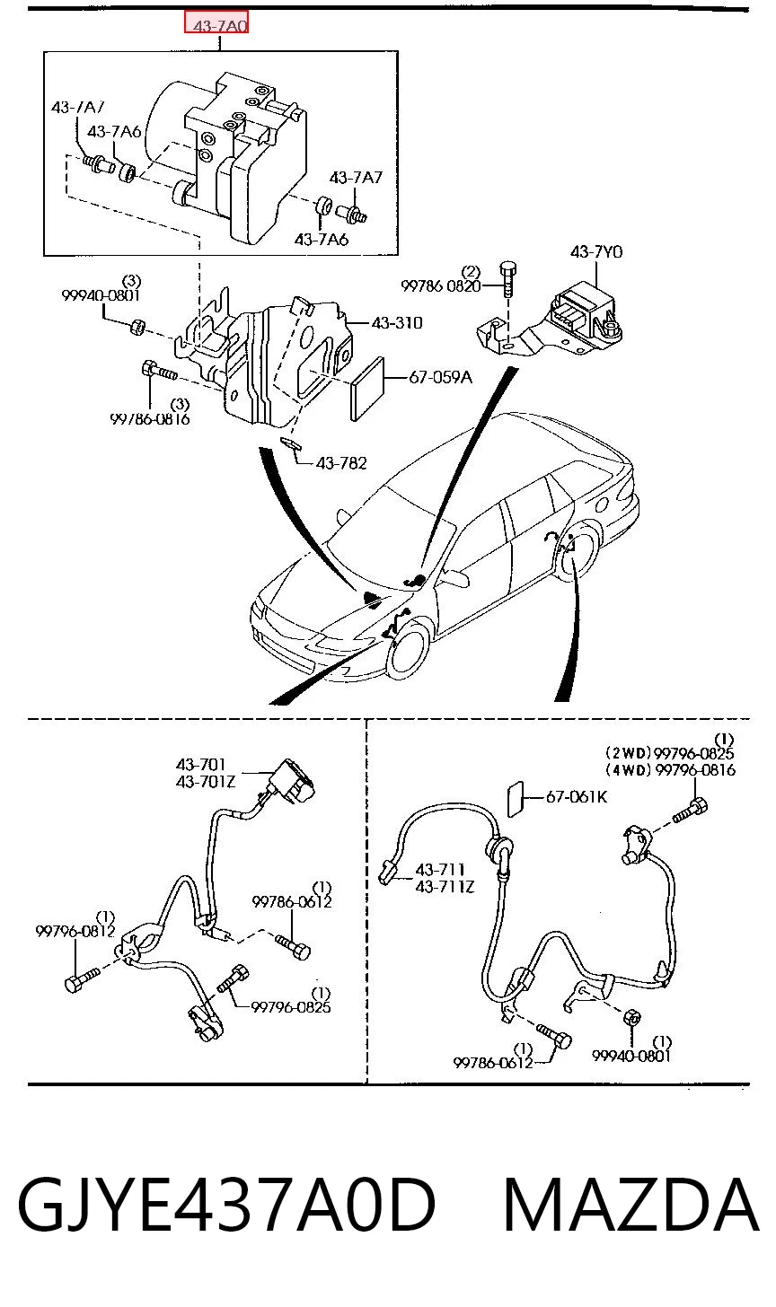 Unidade hidráulico de controlo ABS para Mazda 6  GY