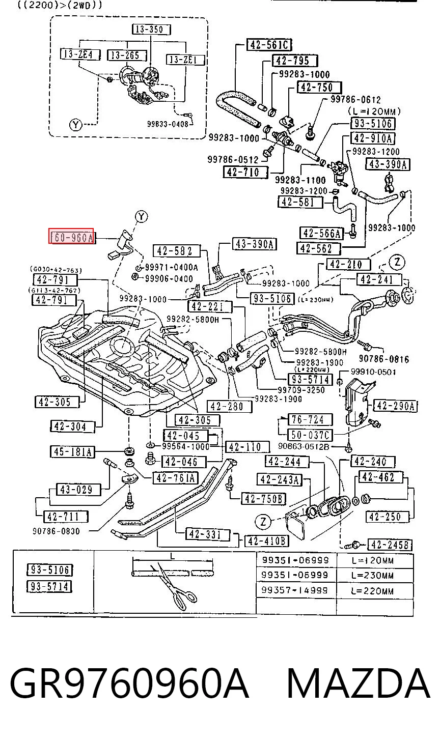 Sensor do nível de combustível no tanque Mazda 626 III GV ao melhor preço