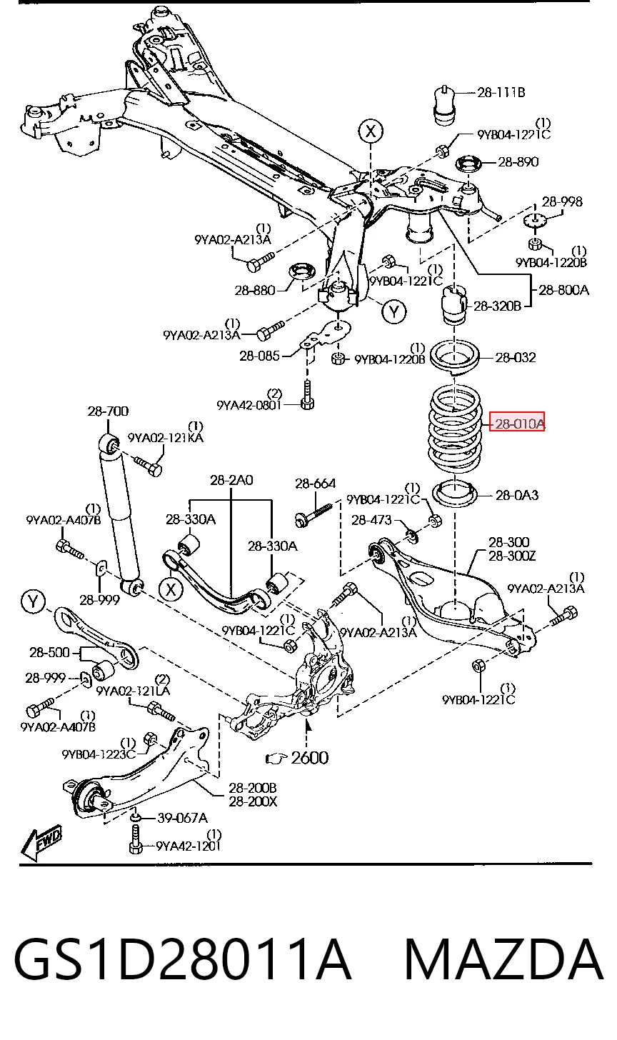 Mola traseira para Mazda 6 GH