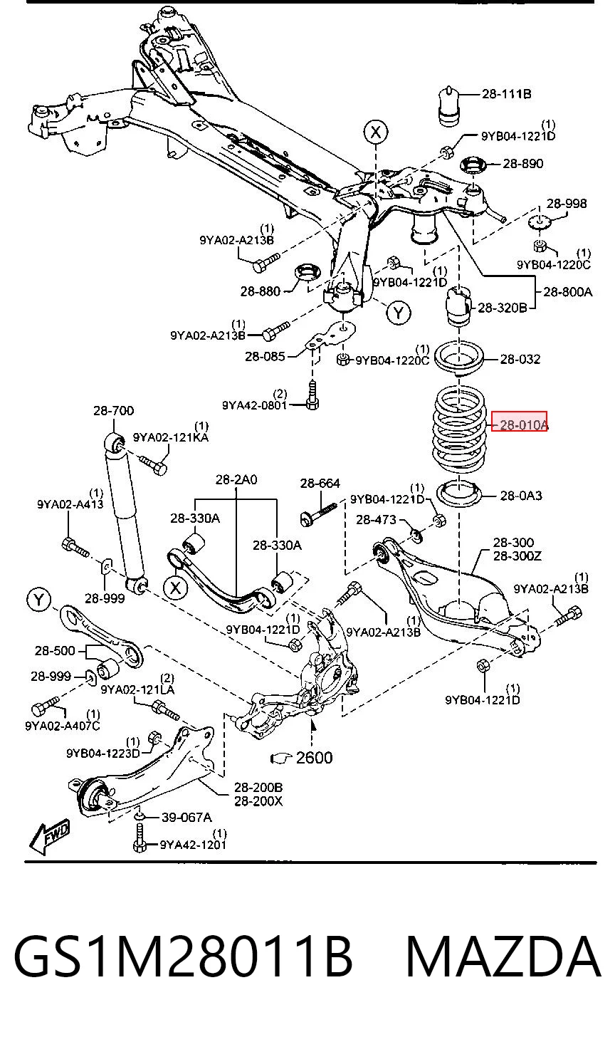 Mola traseira para Mazda 6 GH