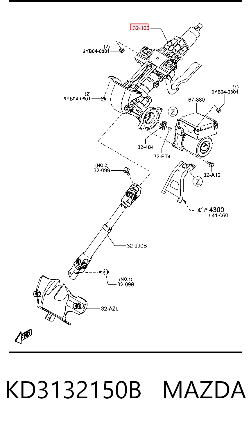 Coluna da direção para Mazda CX-5 I KE, GH