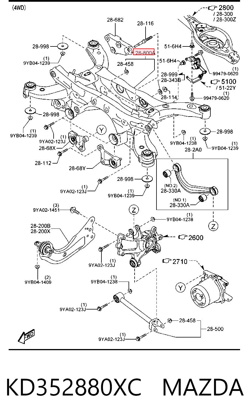 Viga de suspensão traseira (plataforma veicular) Mazda CX-5 I KE, GH