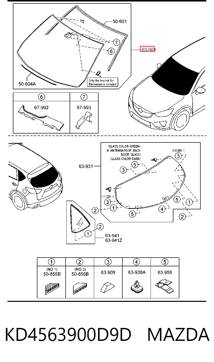 Pára-brisas para Mazda CX-5 KE, GH