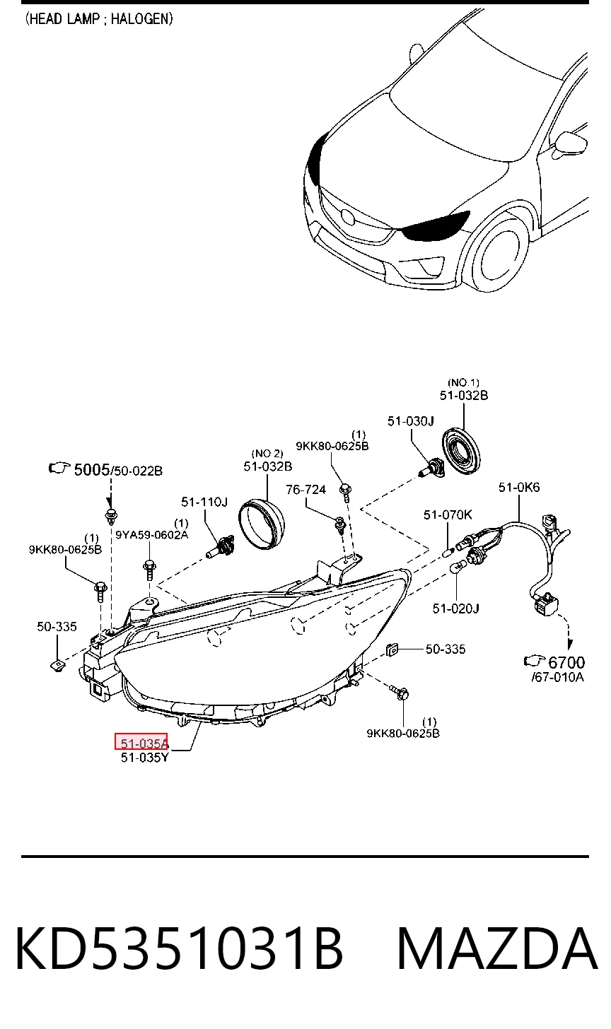Luz direita Mazda CX-5 I KE, GH