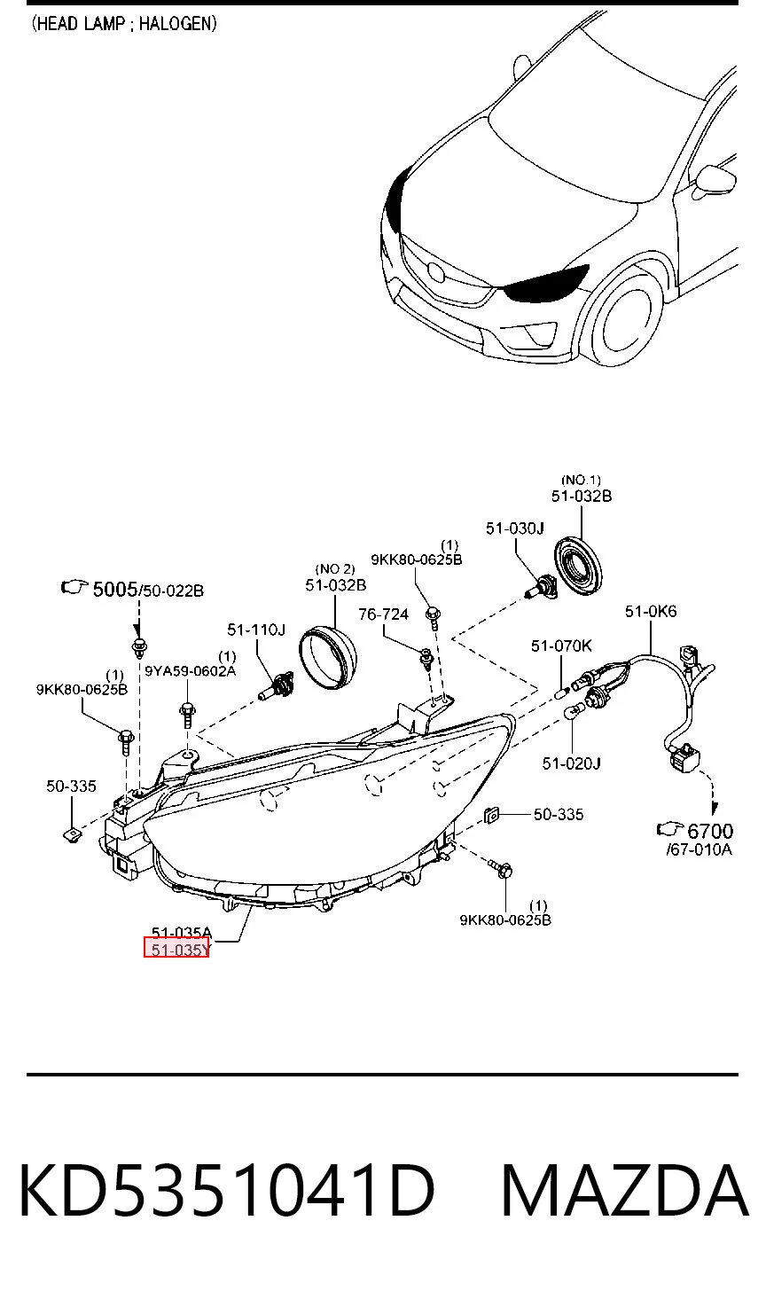 Luz esquerda Mazda CX-5 I KE, GH