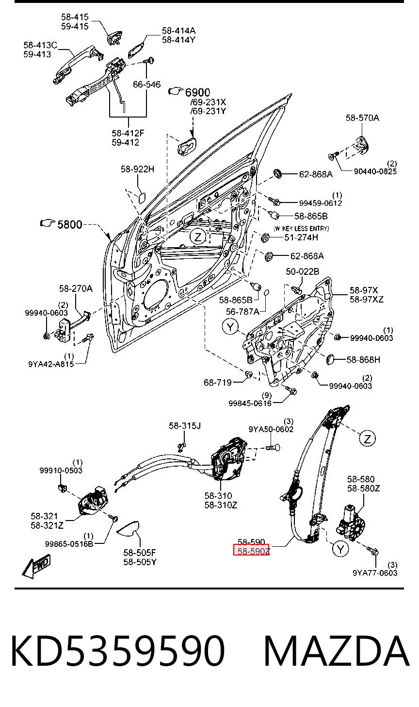 Compre Mecanismo de acionamento de vidro da porta dianteira esquerda Mazda CX-5 1