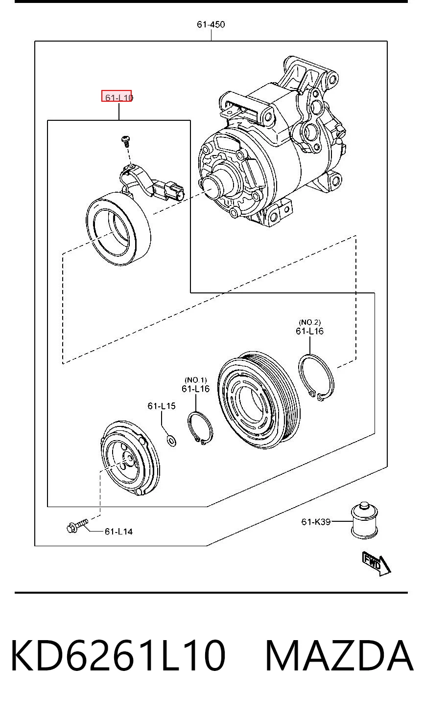 Acoplamento (bobina magnética) do compressor de aparelho de ar condicionado Mazda 6  GJ, GL ao melhor preço
