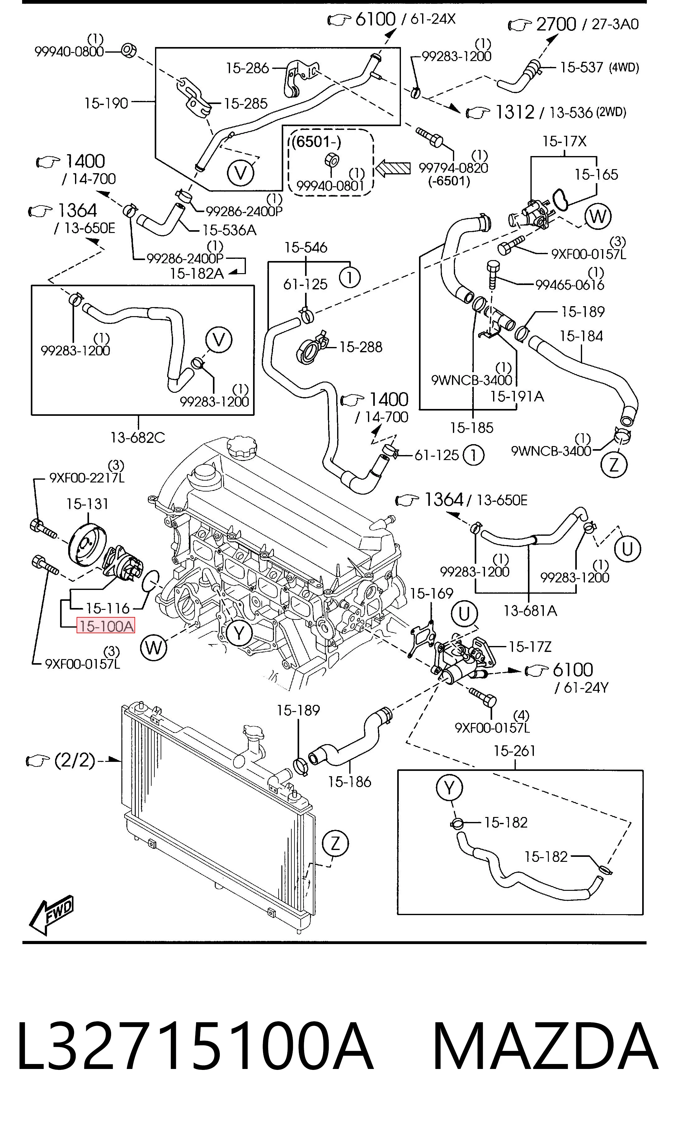 Bomba de água (bomba) de esfriamento Mazda CX-7  ER ao melhor preço