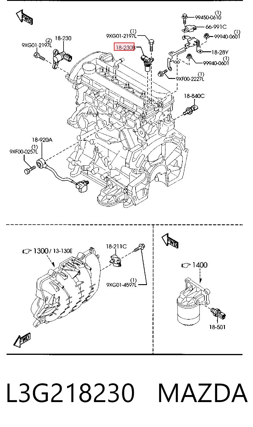 L3G218230 Mazda Sensor de posição da árvore distribuidora