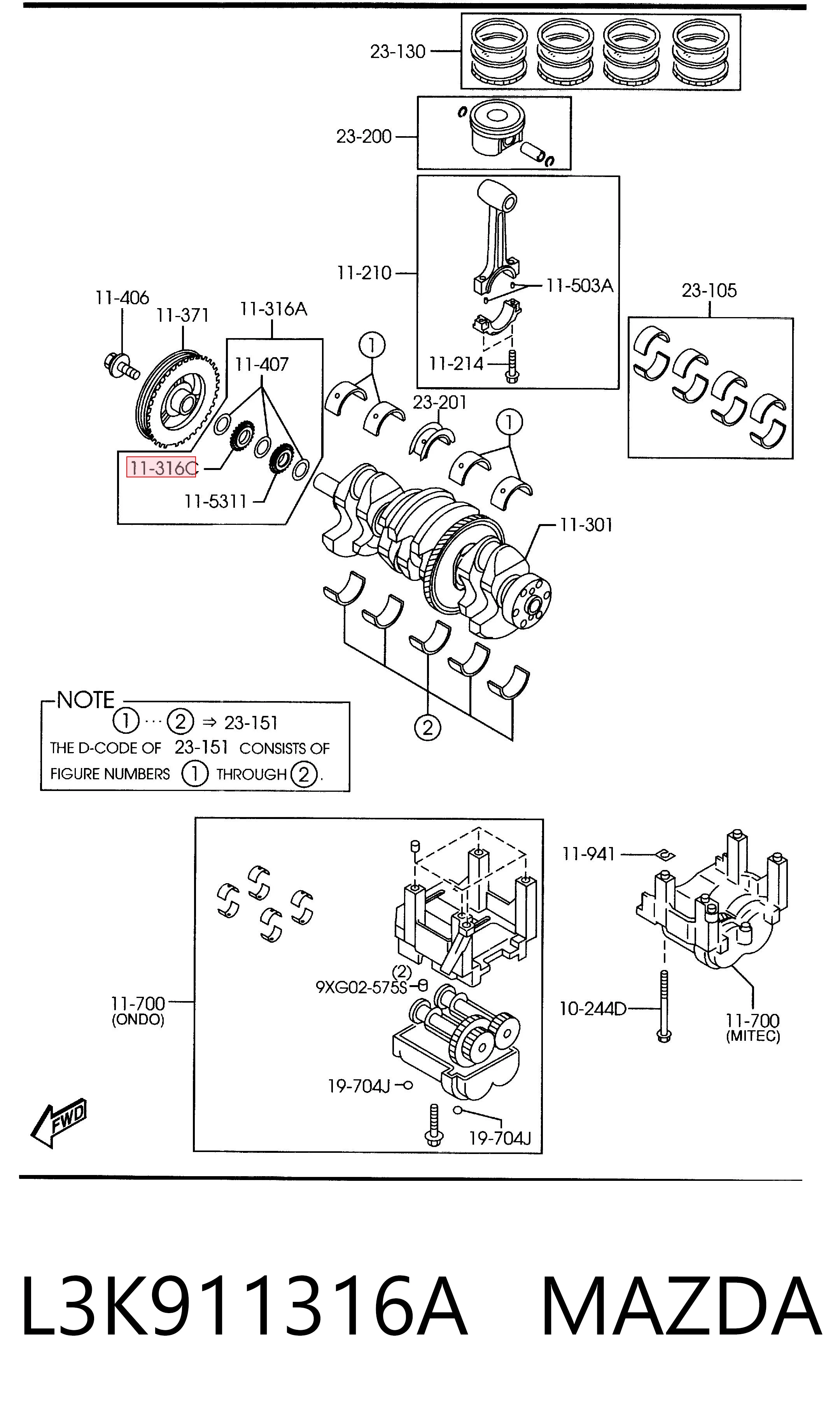 L3K911316A Mazda