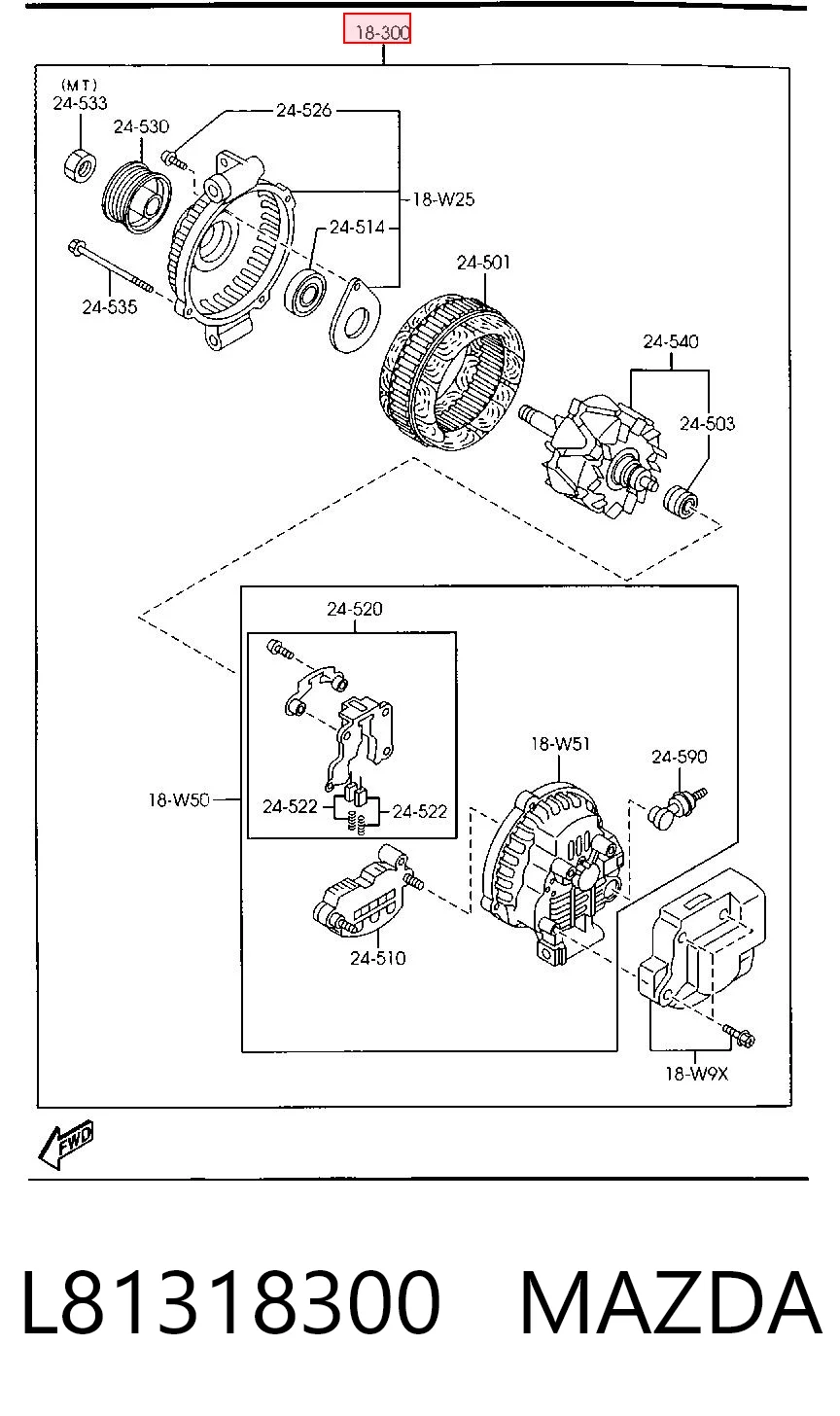 L81318300 Mazda Gerador