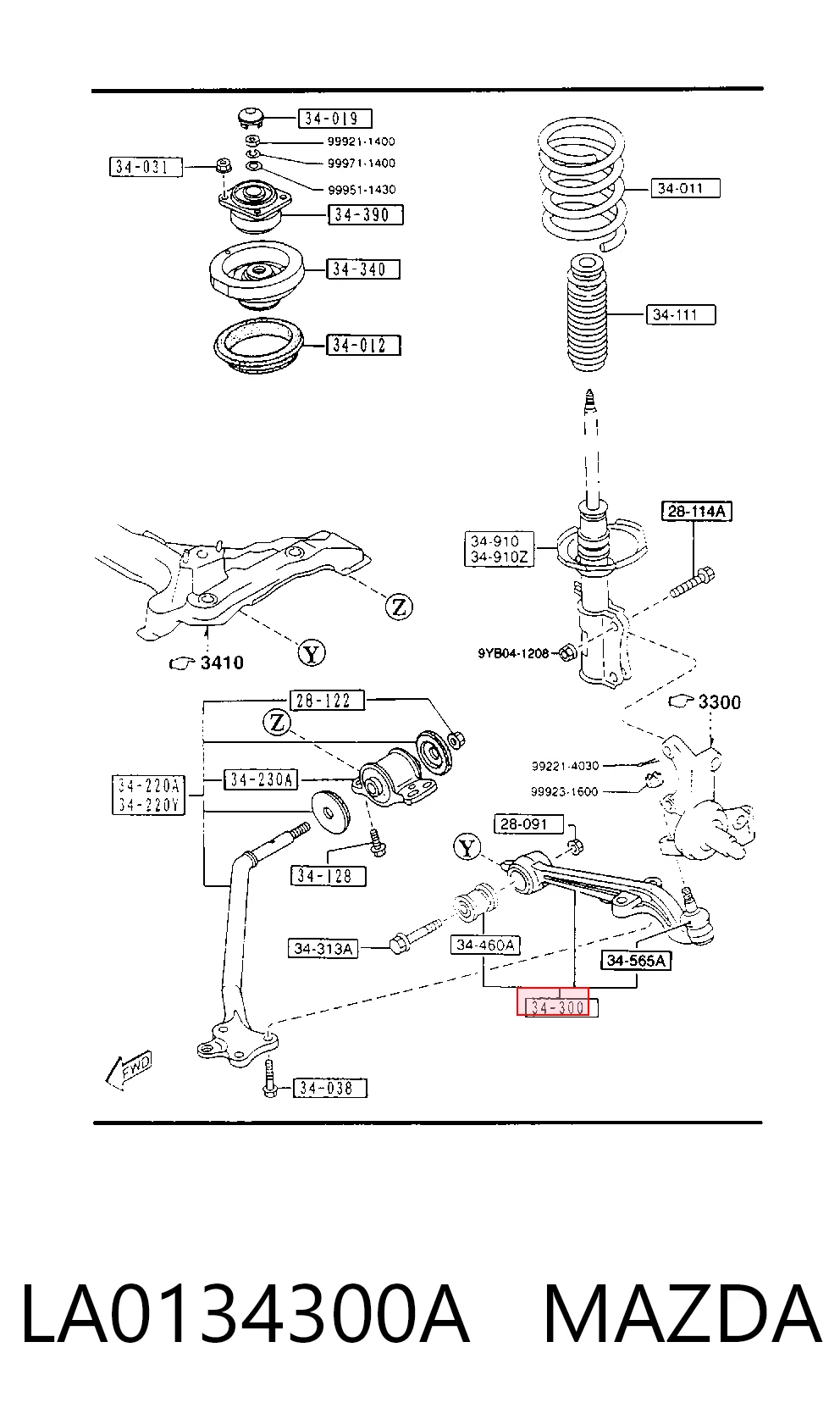 Compre LA0134300A SH Auto Parts Braço oscilante inferior esquerdo/direito de suspensão dianteira
