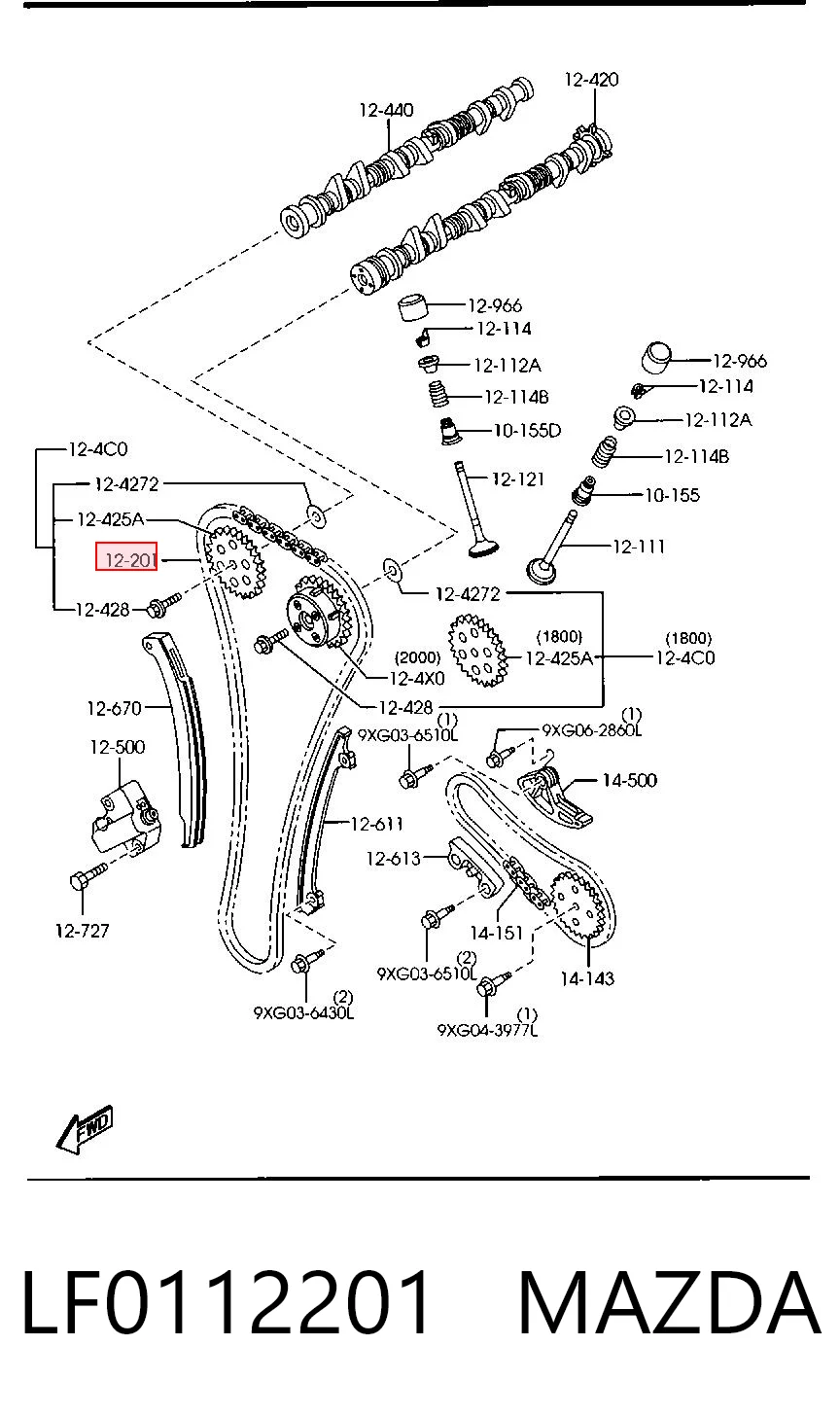 Cadeia do mecanismo de distribuição de gás para Ford Mondeo CA2