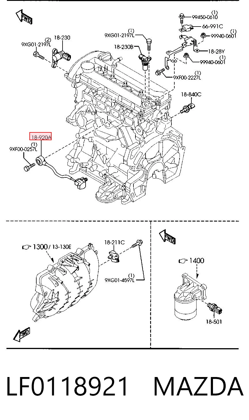 Sensor de detonação para Mazda 6  GH