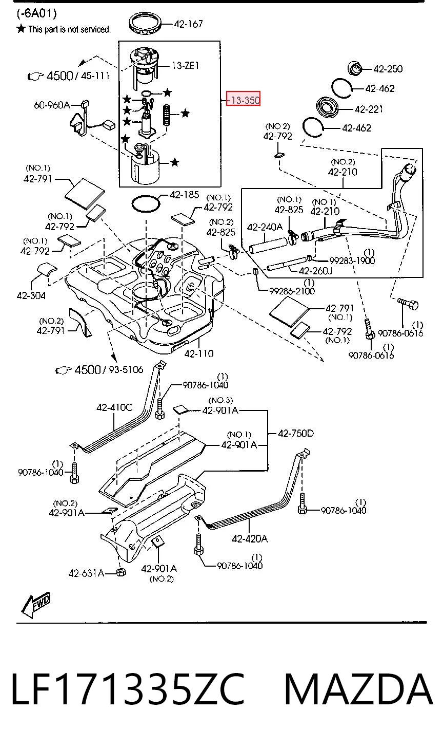  Módulo de bomba de combustível com sensor do nível de combustível Mazda 6 carrinha (GY) (2002 - 2007) 
