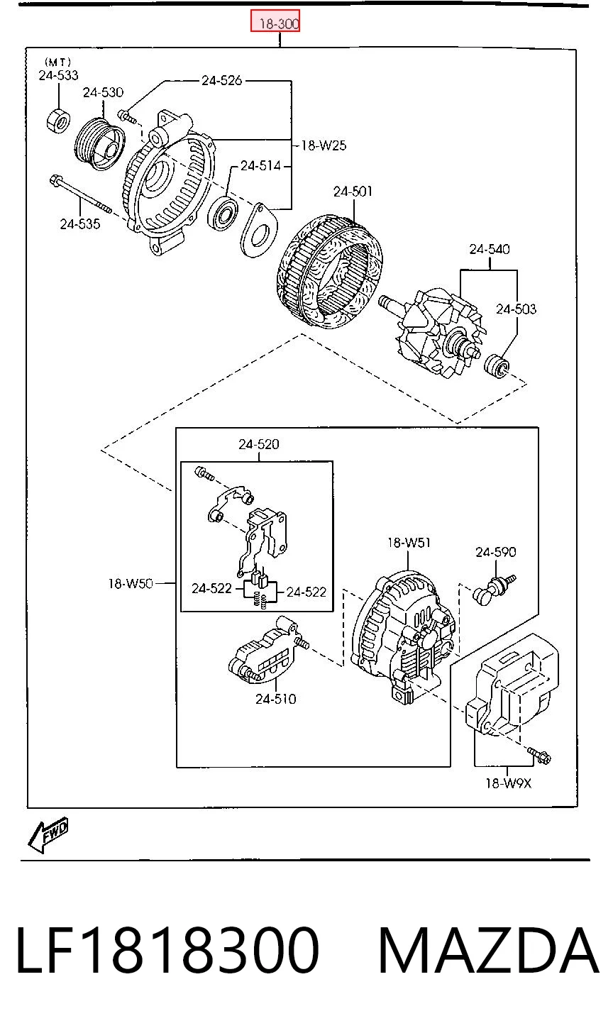 LF1818300 Mazda Gerador