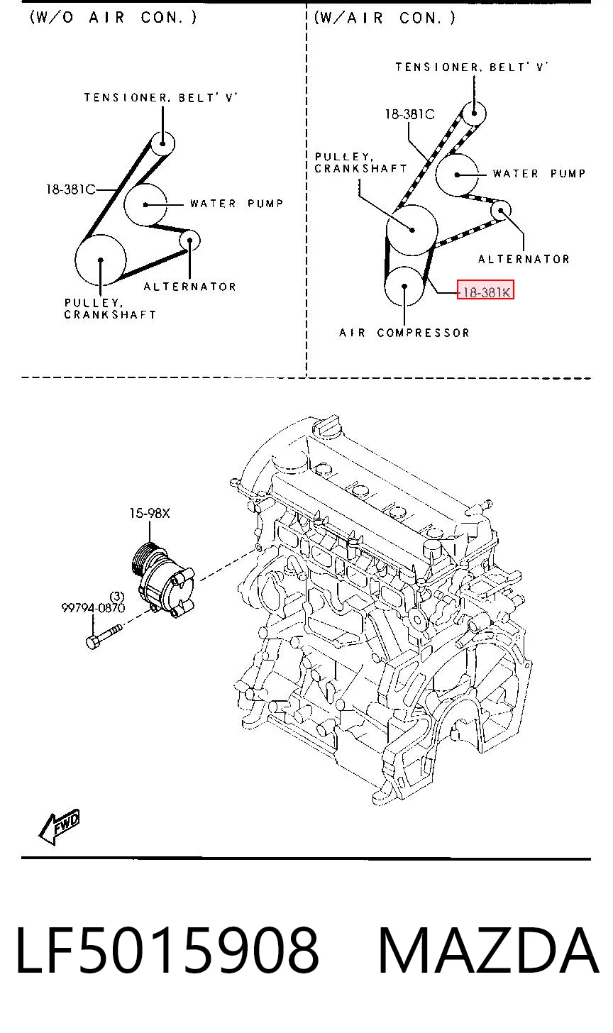 Correia dos conjuntos de transmissão para Mazda 5 II CR