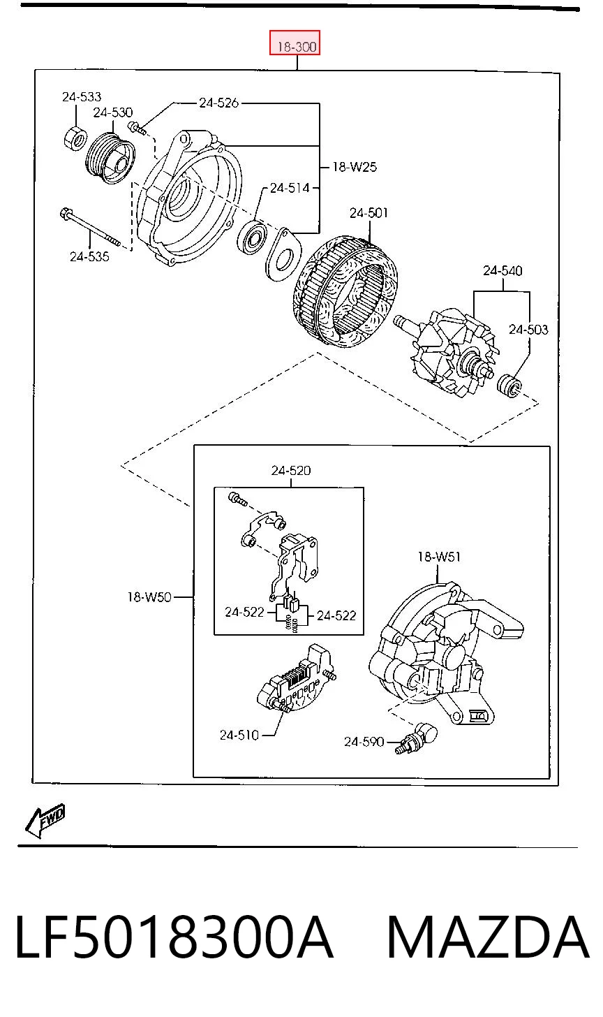 LF5018300A Mazda Gerador