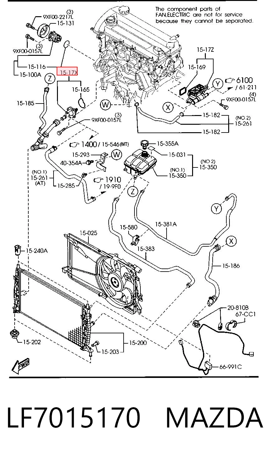 LF7015170 Mazda Termostato